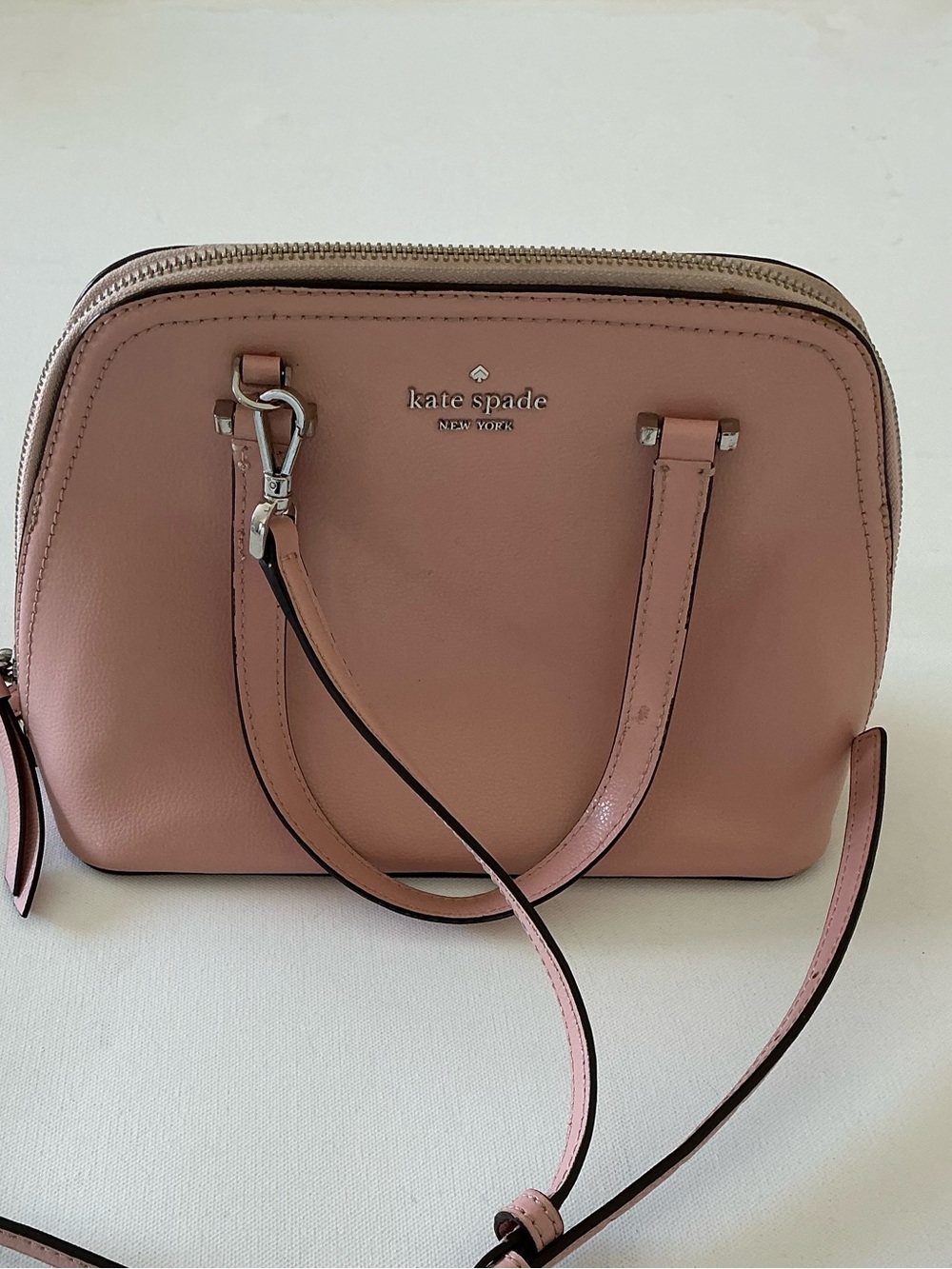 Kate Spade New York Blush Pink Leather Satchel Crossbody Purse